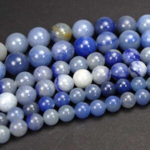 Boule d’aventurine, bleu brillant, 4-12 mm, 1 fil