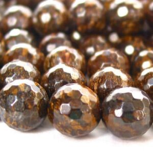Bronzite faceted rounds 4 – 12 mm, 1 strand