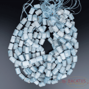 Aquamarine column faceted approx. 12x16mm, 1 strand