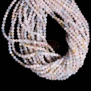 Morganite faceted round 2 & 3 mm, 1 strand