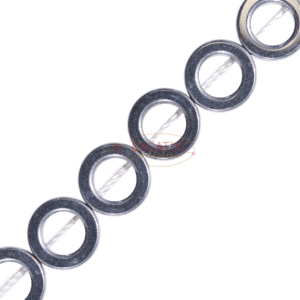 Hematite donuts shiny color selection 8 – 16 mm, 1 strand