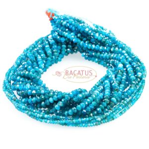 Apatite rondelle faceted size selection, 1 strand