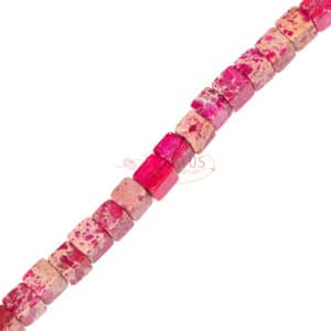 Impression jasper cube pink 6mm, 1 strand