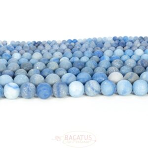 Boule Aventurine bleu mat 4-12 mm, 1 fil