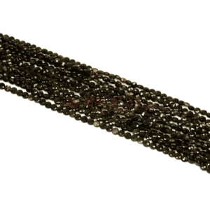 Pièces en obsidienne or facettées 4 mm, 1 fil