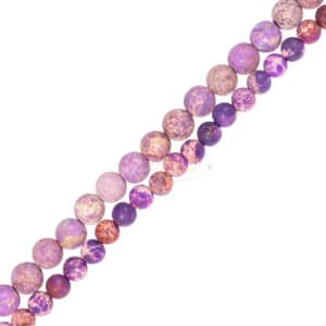 Impression jasper plain round matte purple ca. 6-8mm, 1 strand