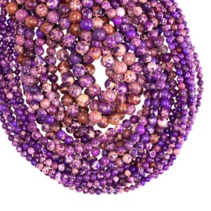 Impression jasper plain round purple 4 – 10 mm, 1 strand