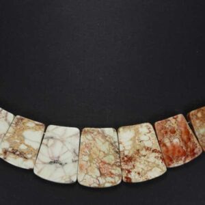 Impression jasper necklace natural 18×20 – 25×40 mm, 1 strand