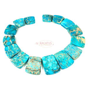 Impression jasper necklace turquoise 18×20 – 25×40 mm, 1 strand