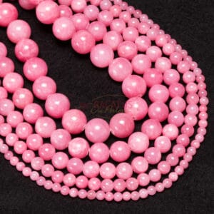 Mashan Jade Kugel pink transluzent ca. 4-12mm, 1 Strang