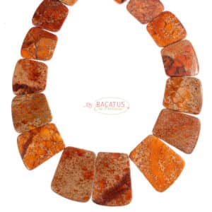 Impression jasper necklace orange 18×20 – 25×40 mm, 1 strand