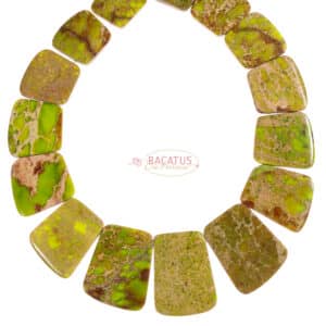 Impression jasper necklace green 18×20 – 25×40 mm, 1 strand