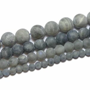 Perles de labradorite de qualité A mates environ 2-12 mm, 1 rang