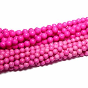 Magnesite plain round pink 6 & 8 mm, 1 strand