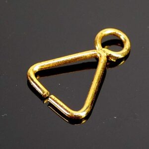 Attache remorque triangle métal doré 14 mm 4 pièces