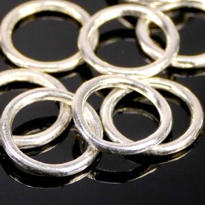 Binding rings eyelet silver-plated closed metal Ø 12 mm 10 pieces