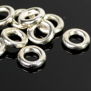 Binding rings eyelets silver-plated closed Ø 6 mm 20 pieces