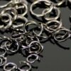Jump rings eyelets open metal Ø 4 - 10 mm 20 pieces - anthracite, 10 mm - 1 mm