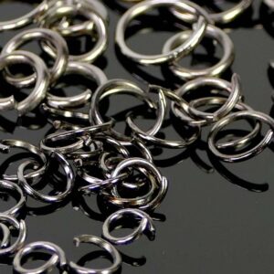 Jump rings eyelets open metal Ø 4 – 10 mm 20 pieces – anthracite, 7 mm – 0.7 mm