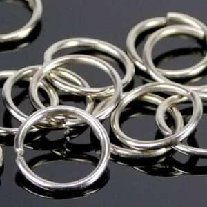 Binding rings dark silver open metal Ø 12 mm 20 pieces