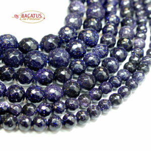Blue river faceted round 4 – 12 mm, 1 strand
