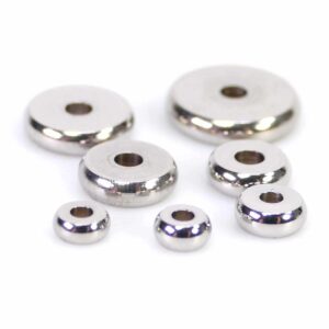 Spacer bead stainless steel 4-10 mm 10 pieces