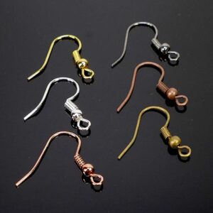 Ear hooks fish hooks metal color selection L 20mm 10 pieces