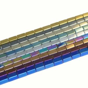 Hematite cuboid, color selection 3 x 5 mm, 1 strand
