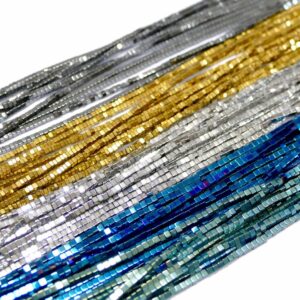 Hematite cube shiny color selection 1 – 10 mm, 1 strand