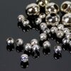 Hollow beads plain rounds metal dark silver 4-8 mm 50 pieces - 4mm