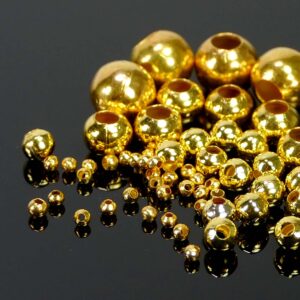 Deads hollow plain rounds metal gold 2-8 mm 50 pieces