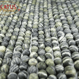 Boule de jaspe d’Afrique vert foncé mat 6-10 mm, 1 fil