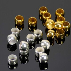 Perles de parement grand trou métal 4×2,5 mm 50 pièces