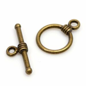 T-clasp toggle clasp brass 16 mm