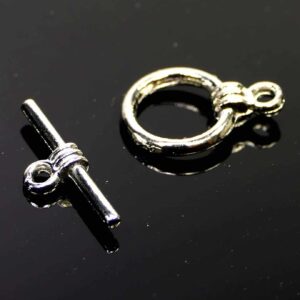 T-clasp toggle clasp silver 15 mm