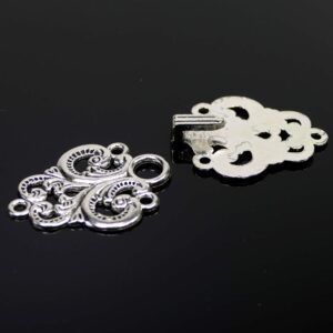 Hook clasp ornament silver 67×28 mm