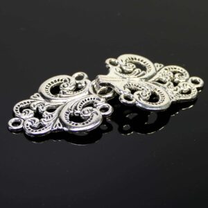Hook clasp ornament silver 67×28 mm