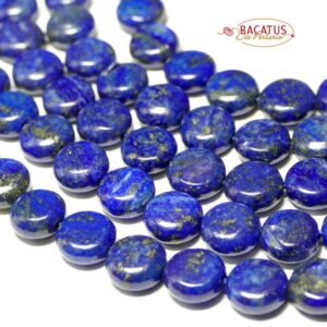 Pièces de monnaie en lapis-lazuli 10 mm, 1 fil