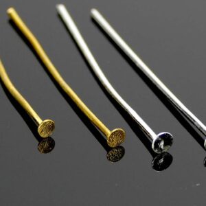 Head pin plate metal color selection 3 cm 20 pieces