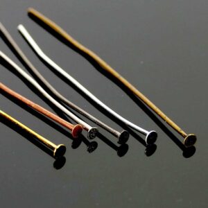 Head pin plate metal color selection 5 cm 20 pieces