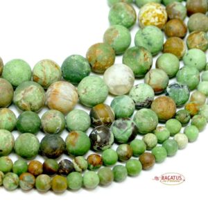Opal matt round green 4 – 12 mm, 1 strand