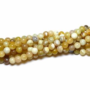 Boule opale jaune brillant 4-8 mm, 1 fil