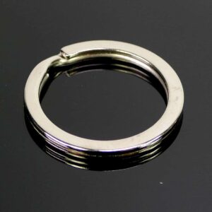 Porte-clés anneau fendu grand métal argenté 25 mm 5 pièces