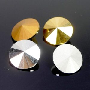 Rivoli glass gold or silver 14×7 mm