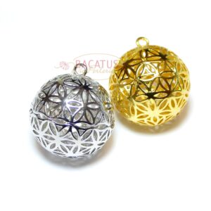 Metal pendant ball flower of life 25 mm color selection
