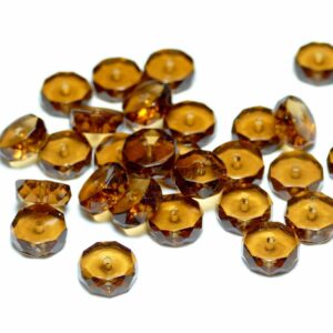 Bohemian glass beads faceted rondelle 8-14 mm color selection, 10 pieces