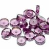 Bohemian glass beads faceted rondelle 8-14 mm color selection, 10 pieces - 12mm, lilac