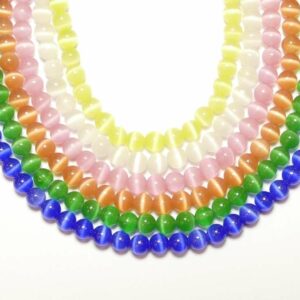 Cateye glass beads color selection approx. 4-12mm, 1 strand