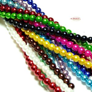 Perles en verre Czech Beads 2 – Sélection de couleurs 8 mm, 1 fil