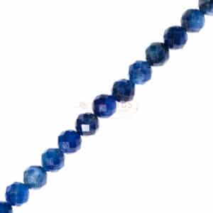 Boule cyanite facettée bleue env.4mm, 1 fil